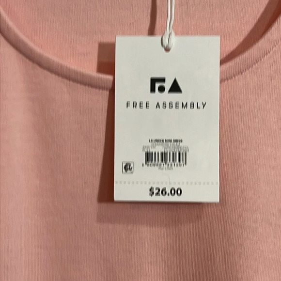 NWT Free Assembly Women's Pleated U Neck Mini Dress size Medium. - Picture 3 of 11